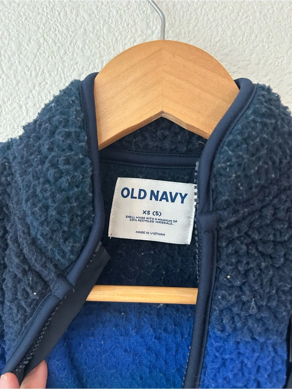 Old Navy Navy, Teal & Blue Sherpa Zip Jacket
